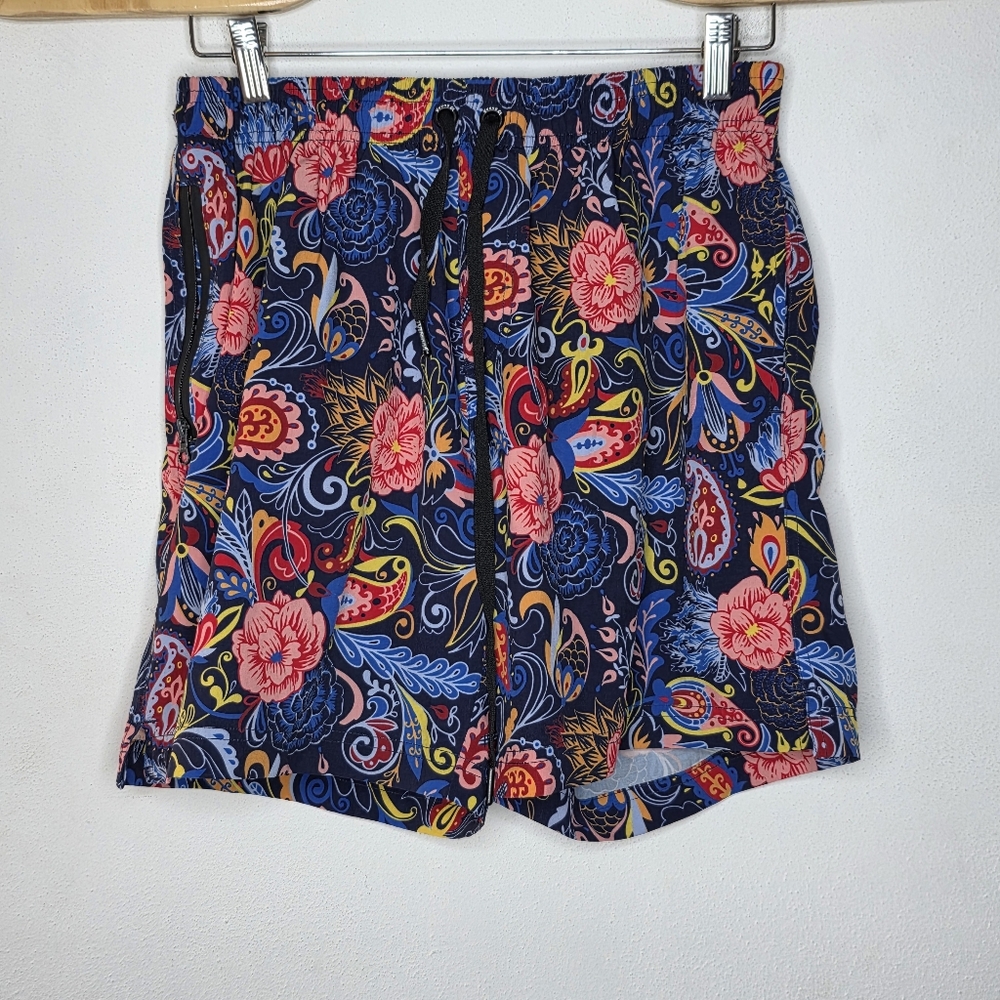 YoungLA Shorts Mens‎ Large Lined Paisley Floral Print Lightweight Workout Pocket